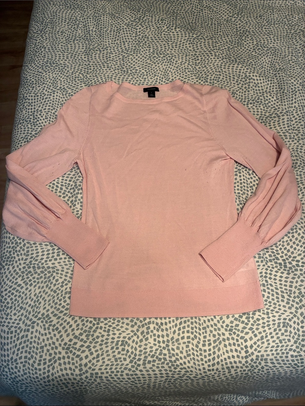 Halogen Bishop Sleeve Merino Wool Blend Sweater